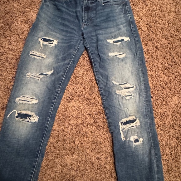 American Eagle Outfitters Men's Ripped Blue Skinny Jeans 30X34 - Picture 2 of 7